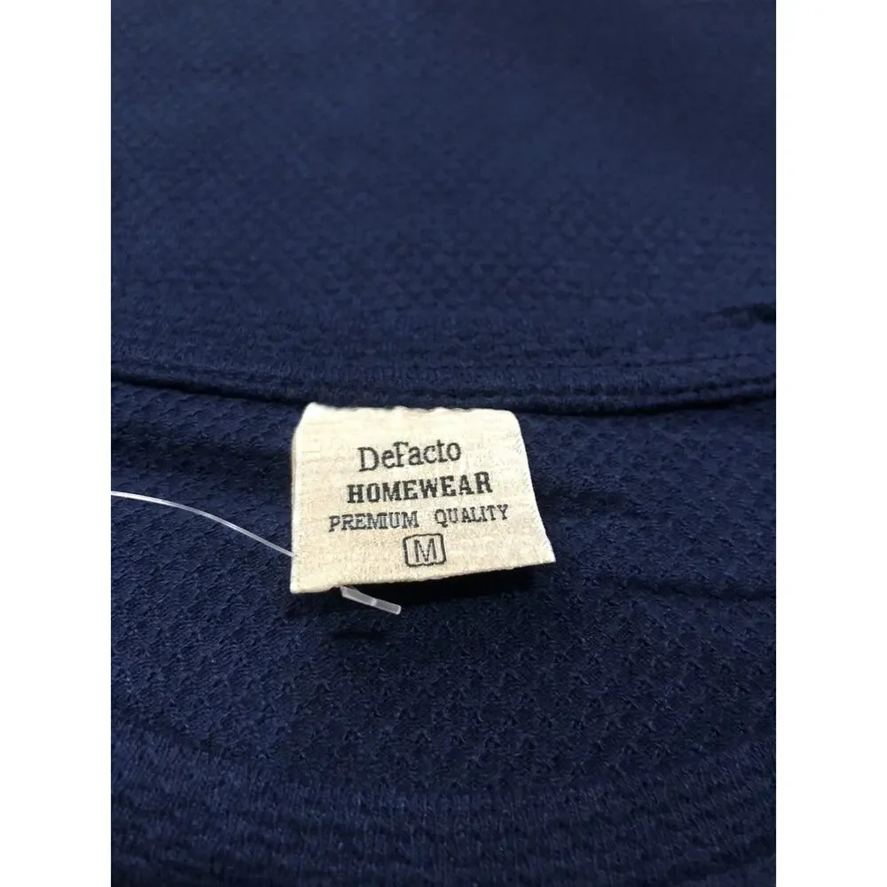 De Facto Pajama Set Mens Medium Sleep Set Lounge Pants Shirt Blue N90